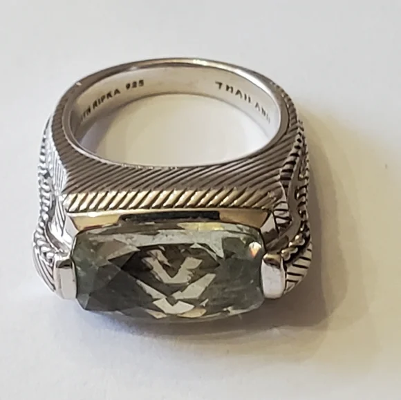 Judith Ripka Sterling Silver & Prasiolite Ring, Size 6 - Picture 7 of 13